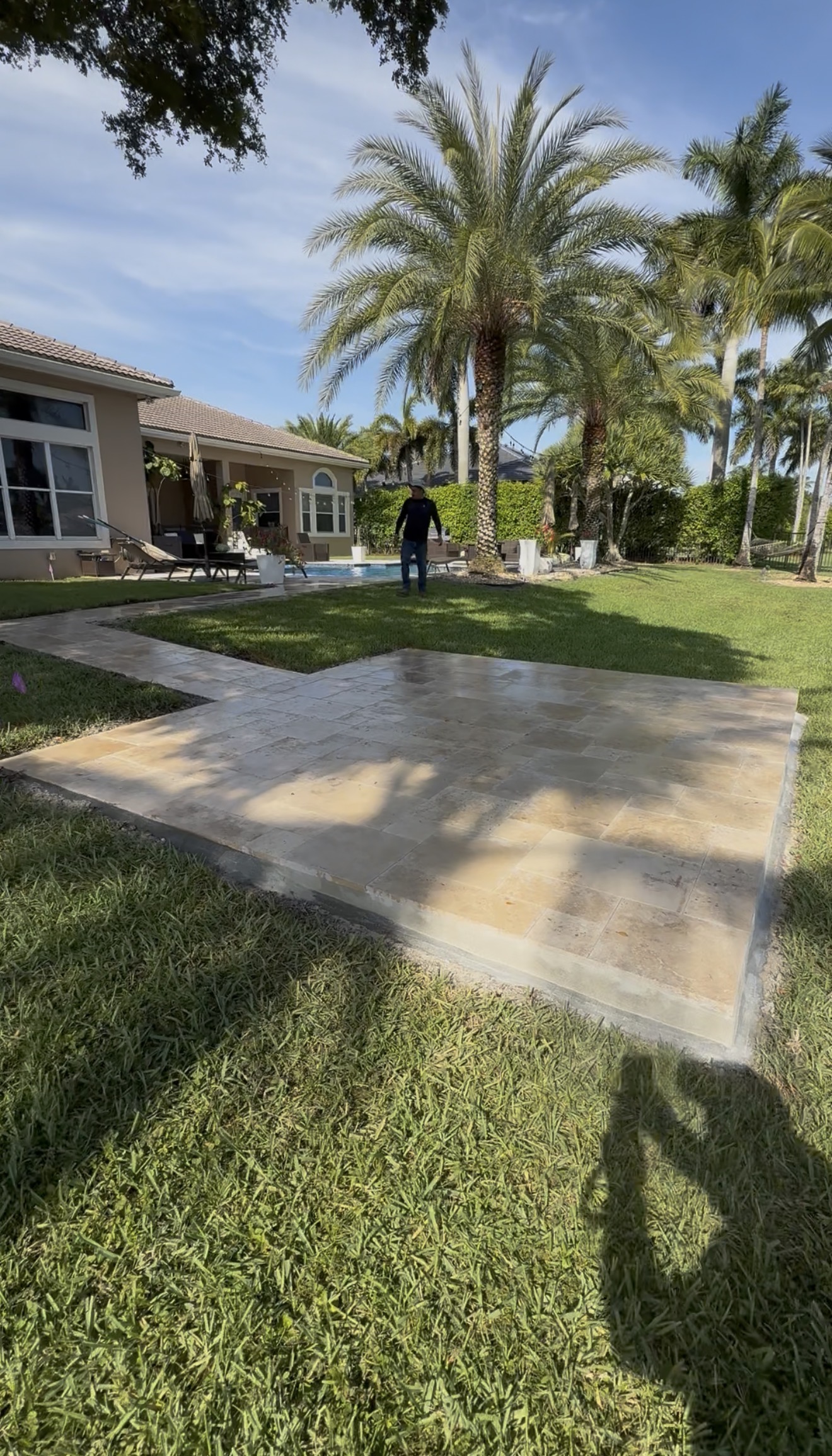 Finished paver hardscape installation